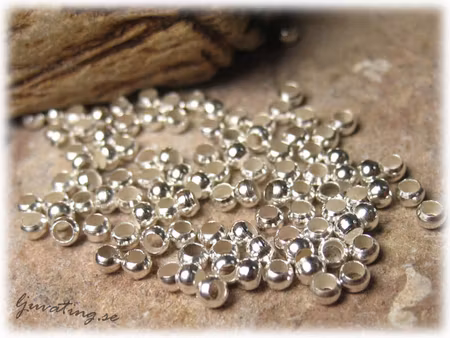 Klämpärlor silverfärgade 100-pack ca 2 mm