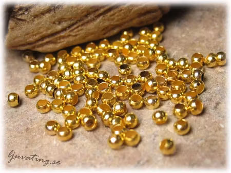 100-Pack klämpärlor ca 2 mm guldiga