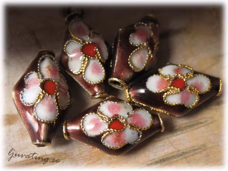 Storpack Cloisonne 20 st brun romb ca 15x9 mm