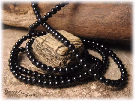 Pärlor i glas rund svart 40-pack ca 4 mm