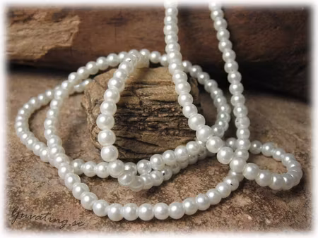 Pärlor i glas rund vit 40-pack ca 4 mm