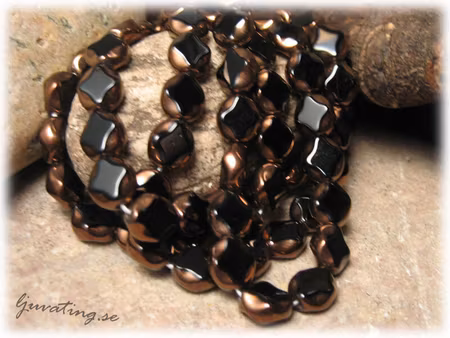 Jet/Bronze polished romb ca 9x8 mm