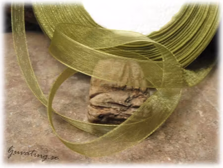 Organzaband äppelgrönt ca 10 mm brett