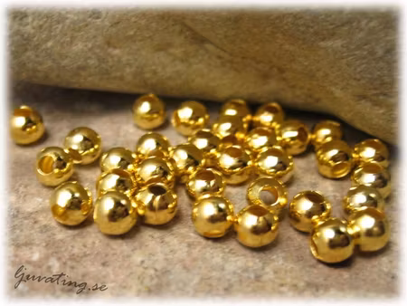 Metallpärla i storpack guldig rund 500-pack ca 4mm