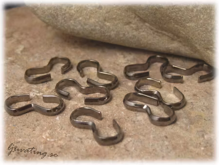 Klämma 8:or nyans hematit svart 10-pack ca 14x7 mm