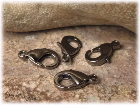 Karbinhake klolås svart 1 styck ca 12 mm