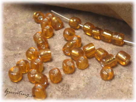 Topaz silverlined seedbead i glas ca 4 mm