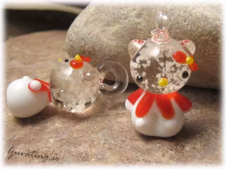 Lampwork glashänge Hello Kitty ca 28x17x16 mm