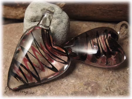 L-work glashänge hjärta med öglan på sne ca28x45mm