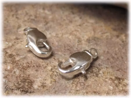 Karbinhake silverpläterad med ledad ögla ca 11 mm