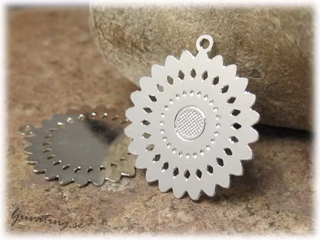 Sol med mönster silverpläterat ca 16 mm