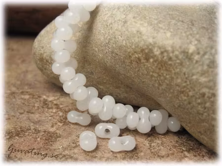 Vit farfalle pärla ca 6x4 mm