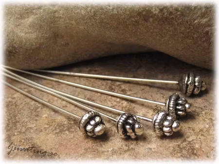 2-pack stor knopp antikfinish hattpinne