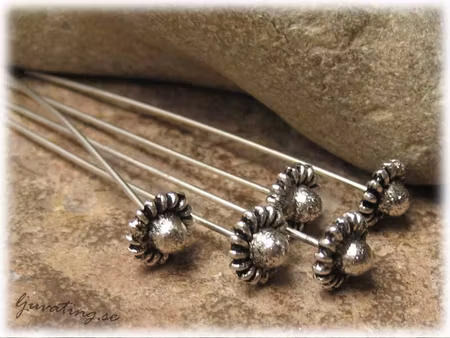 Hattpinne med stor hatt antikfinish 2-pack