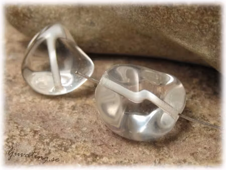 Nuggets clear crystal glaspärla ca 14x12 mm