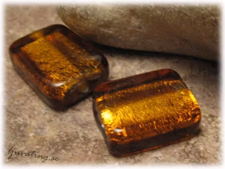 Topazbrun rektangel silverfoil ca 20x15 mm