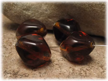 Brun bicone glaspärla ca 13x11 mm