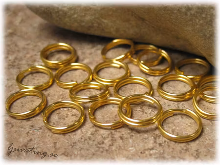 Splitring guldig nyckelring 50-pack ca 8 mm