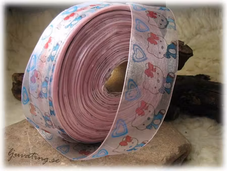 Organzaband Hello Kitty ca 40 mm brett