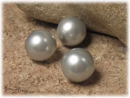 Vaxad ljus silver Jablonex glaspärla ca 12 mm