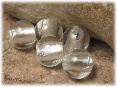 Rund vit silverfoil pärla ca 10 mm