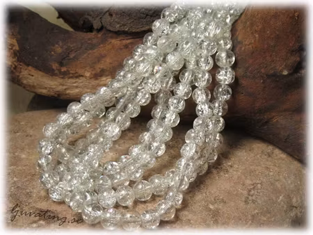 1 sträng krackelerad clear rund ca 8 mm