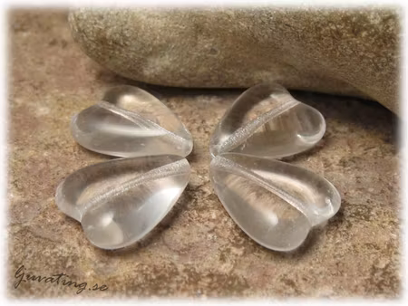 Clear crystal hjärta glaspärla ca 13x17 mm