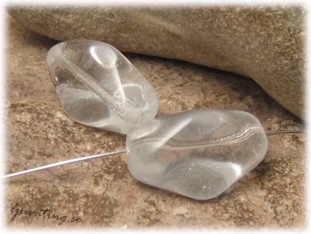 Clear crystal kantig avlång glaspärla ca 20x12 mm