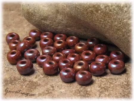 Pony beads rost/vinröda AB lyster 50-pack ca 6x4mm