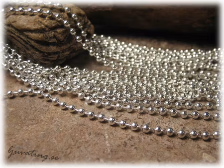 Kulkedja silverfärgade kulor ca 2,4 mm