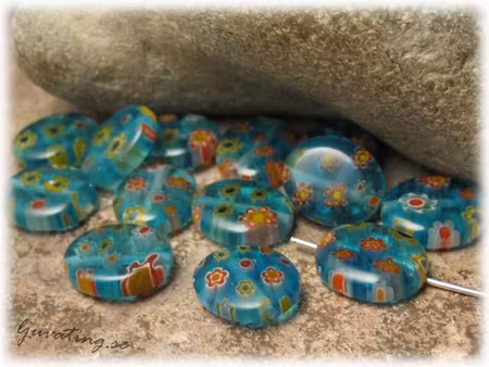 Basfärg blå flat oval ca 12x10 mm