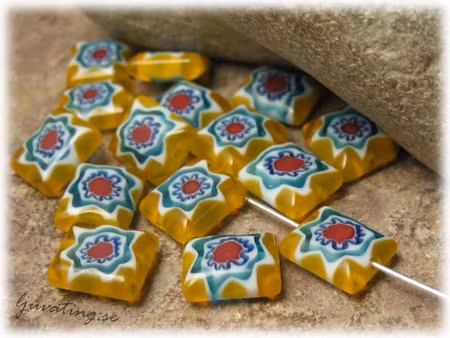 Basfärg gul rektangel ca 10x8 mm