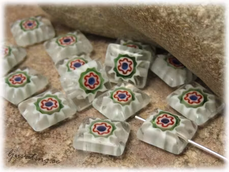 Basfärg clear/vit rektangel ca 10x8 mm