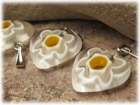 Basfärg clear hänge hjärta ca 18x18 mm