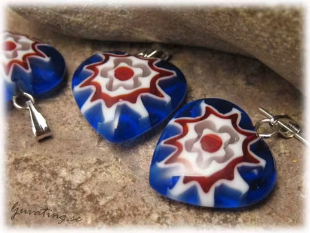 Basfärg blå rost hänge hjärta ca 18x18mm