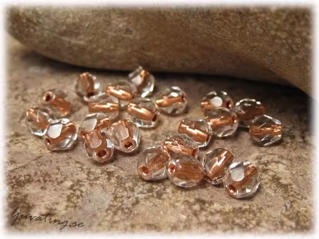 Crystal copperlined facetterad 25-pack ca 4 mm