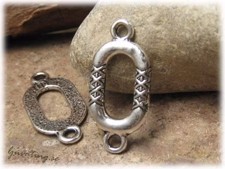 Connector oval i metall ca 29x14 mm