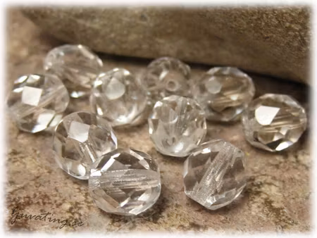 Crystal clear firepolish facetterad 10-pack ca 8mm