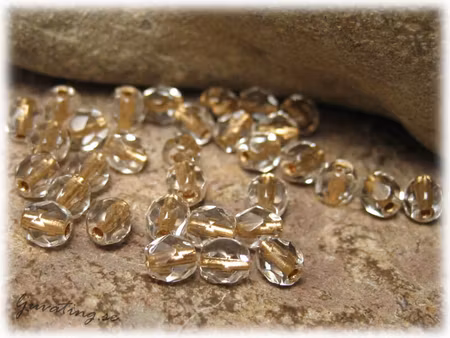 Crystal goldlined facetterad 25-pack ca 4 mm