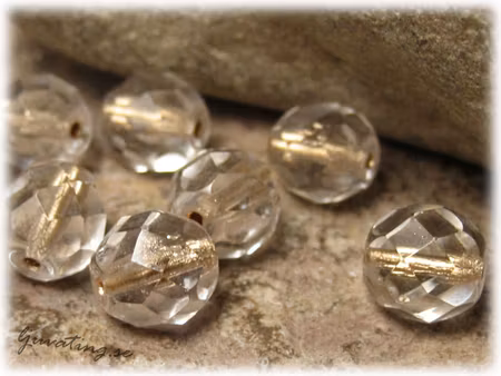 Crystal goldlined facetterad 10-pack ca 8 mm