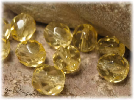 Ljus gul firepolished facetterad 10-pack ca 8 mm