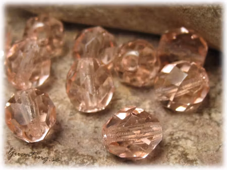 Rosaline firepolished facetterad 10-pack ca 8 mm