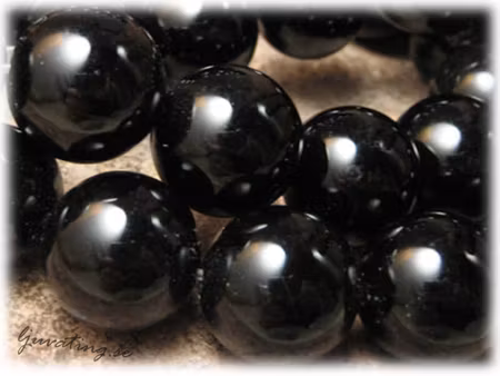 Rund stor svart agate ca 16 mm