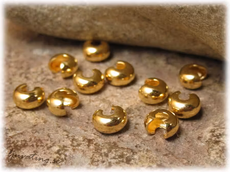 Klämpärlegömma 10-pack guldpläterad ca 4 mm
