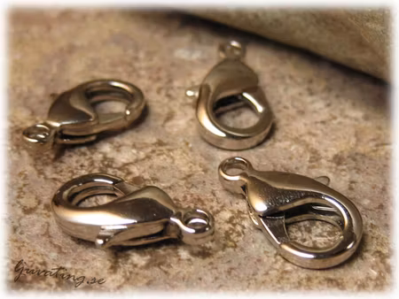 Karbinhake platinapläterad ca 15 mm