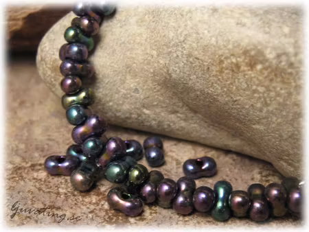 Iris lila farfalle pärla ca 6x4 mm