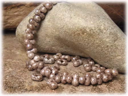 Brown stone farfalle pärla ca 4x2 mm