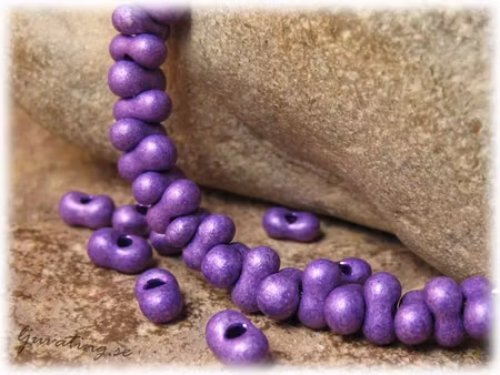 Matt metallic lila farfalle pärla ca 6x4 mm