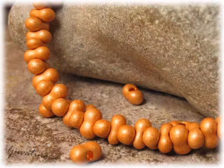 Matt metallic rostorange farfalle pärla ca 6x4 mm