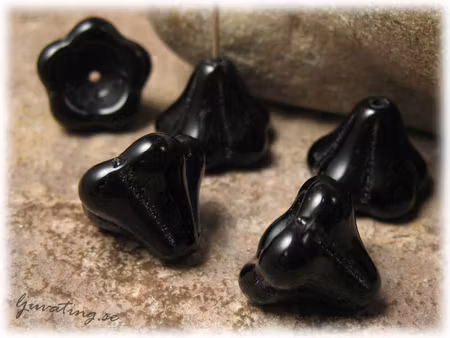 Jet svart blomklocka änglakjol ca 10x13 mm